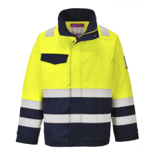 Portwest MV25 Modaflame Hi-Vis lángálló multi-norm kabát sárga-tengerészkék munkaruha