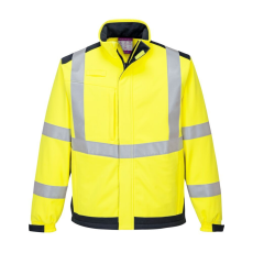 Portwest MV72 Modaflame Hi-Vis arc lángálló multi-norm kabát sárga-tengerészkék