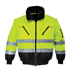 Portwest PJ50 Jól láthatósági pilóta kabát (Sárga/Fekete, L)