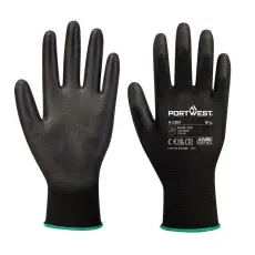 Portwest PU tenyérmártott kesztyű (288 pár) fekete XL
