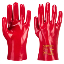 Portwest PVC hosszúszárú kesztyű A427 Piros XL méret védőkesztyű