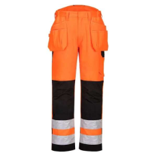 Portwest PW242 Portwest jólláthatósági munkavédelmi derekasnadrág pisztolytáskás zsebekkel Narancs/Fekete és Sárga/Fekete
