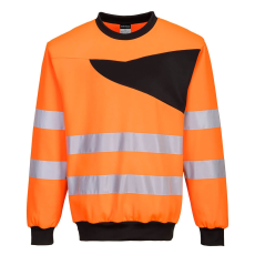 Portwest PW277 Hi-Vis Kereknyakú pulóver (narancs/fekete, 3XL)