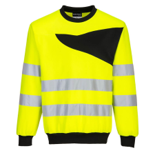 Portwest PW277 Hi-Vis Kereknyakú pulóver (sárga/fekete, 3XL) láthatósági ruházat