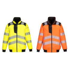Portwest PW302 - PW3 Hi-Vis 3-in-1 jól láthatósági Pilota kabát Sárga/Narancs