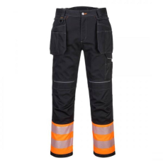 Portwest PW307 PW3 Hi-Vis Class 1 Holster nadrág (narancs/fekete, 28)