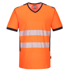 Portwest PW310 PW3 Hi-Vis V-nyakú póló (narancs/fekete, 4XL)