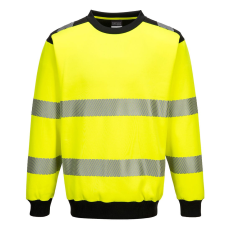 Portwest PW379 PW3 Hi-Vis Crew Neck pulóver (sárga/fekete, 4XL)