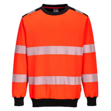 Portwest PW379 PW3 Hi-Vis környakú pulóver piros-fekete láthatósági ruházat