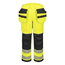 Portwest PW3 FR Modaflame Hi-Vis lengőzsebes téli nadrág Yellow/Black S munkaruha