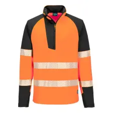 Portwest PW3 Hi-Vis 1/4 cipzáras pulóver láthatósági ruházat
