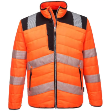Portwest PW3 Hi-Vis Baffle kabát PW371 Narancs/Fekete M méret láthatósági ruházat