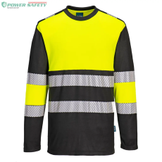 Portwest PW3 Hi-Vis Class 1 hosszú ujjú póló L/S - Sárga/Fekete