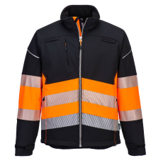 Portwest PW3 Hi-Vis Class 1 Softshell kabát (3L) Black/Orange XXXL