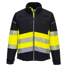 Portwest PW3 Hi-Vis Class 1 Softshell kabát (3L) Black/Yellow L