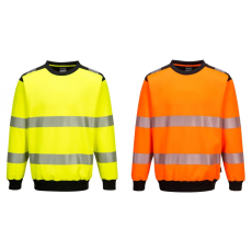 Portwest PW3 Hi-Vis Crew Neck pulóver Sárga/Narancs
