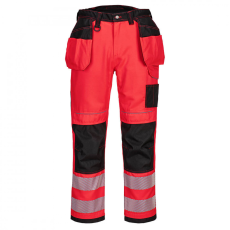 Portwest PW3 Hi-Vis Holster nadrág (piros/fekete, 36)