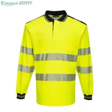 Portwest PW3 Hi-Vis hosszú ujjú pólóing - Sárga/Fekete