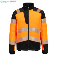 Portwest PW3 Hi-Vis Hybrid Baffle kabát - Narancs/Fekete láthatósági ruházat