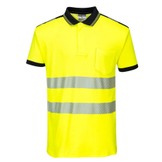 Portwest PW3 Hi-Vis pólóing S/S (sárga/fekete, XL)