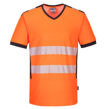 Portwest PW3 Hi-Vis V-nyakú póló Orange/Black XL láthatósági ruházat
