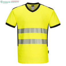 Portwest PW3 Hi-Vis V-nyakú póló - Sárga/Fekete