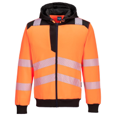 Portwest PW3 Hi-Vis zippzáras kapucnis pulóver  (narancs/fekete, XXL)