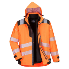 Portwest PW3 Jól láthatósági 3 az 1-ben kabát Orange/Black 4XL