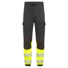 Portwest PW3 Modaflame Hi-Vis Class 1 FR lángálló jogger nadrág Black/Yellow XXXL