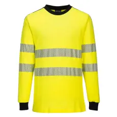 Portwest PW3 Modaflame Knit Hi-Vis FR hosszú ujjú póló Yellow/Black S