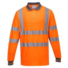 Portwest -S271 hosszú ujjú pamut komfort pólóing HiVis XXL narancs láthatósági ruházat