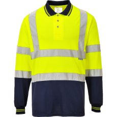 Portwest S279 Hi-Vis kéttónusú pólóing sárga-tengerészkék