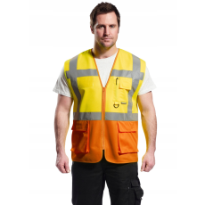 Portwest S376 Prága jól láthatósági vezetői mellény (SÁRGA/NARANCS, XXL)