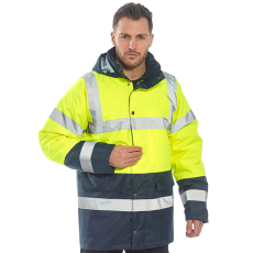 Portwest S466 Kontraszt Traffic jól láthatósági kabát (SÁRGA/NAVY, 4XL)