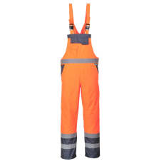 Portwest S488 Kontraszt jól láthatósági mellesnadrág (NARANCS, S)