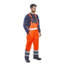 Portwest S489 Bélelt jól láthatósági mellesnadrág (NARANCS, M)
