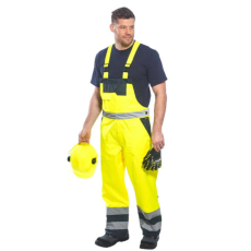 Portwest S489 Bélelt jól láthatósági mellesnadrág (SÁRGA, 4XL)