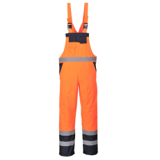 Portwest S489 Hi-Vis téli kantáros nadrág narancs