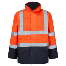 Portwest S779 Bizflame Hi-Vis lángálló esőkabát narancs-tengerészkék