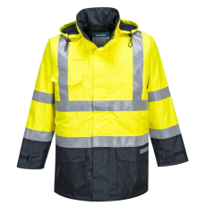 Portwest S779 Bizflame Hi-Vis lángálló esőkabát sárga-tengerészkék