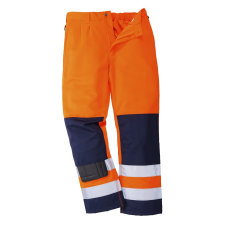 Portwest Seville Hi-Vis nadrág (narancs/tengerészkék, S) láthatósági ruházat