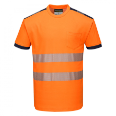 Portwest T181 Portwest PW3 Vision Jól láthatósági póló (narancs/navy, 3XL)