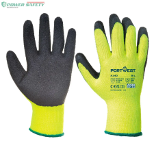 Portwest Thermal latex mártott kesztyű - Fekete védőkesztyű