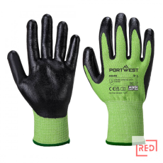 Portwest Zöld vágásbiztos nitril hab kesztyű