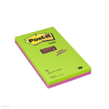 POST-IT Super Sticky jegyzettömb 125 x 200 mm, 5845 SS EU, 45 lap, 2 tömb, vonalas Ultra színek jegyzettömb
