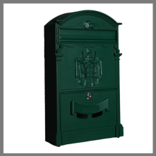 Postaláda 400x255x90mm, alumínium előlap, zöld HMB2540AG postaláda