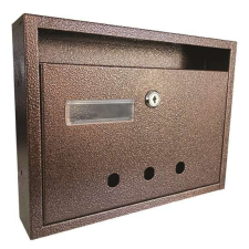 Postaláda fekvő Lépcsőházi, lenyíló, 31x23cm barna, névtartóval postaláda