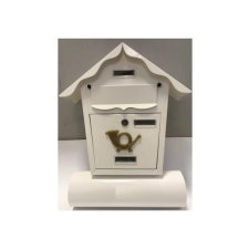 Postaláda Sátortetős Újságtartóval Fehér postaláda