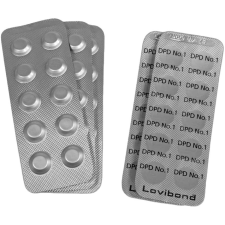  Pótreagens indikátor DPD1 tabletta, szabad klór méréshez, PoolLab és PrimeLab készülékekhez, 10 levél / csomag medence kiegészítő