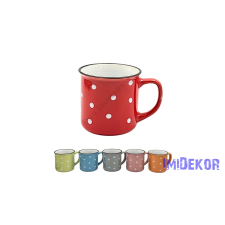  Pöttyös bögre 9x8,5cm - Piros dekorációs kellék